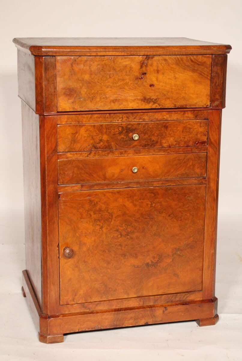 19th Century Louis Philippe Burl Elm Washstand