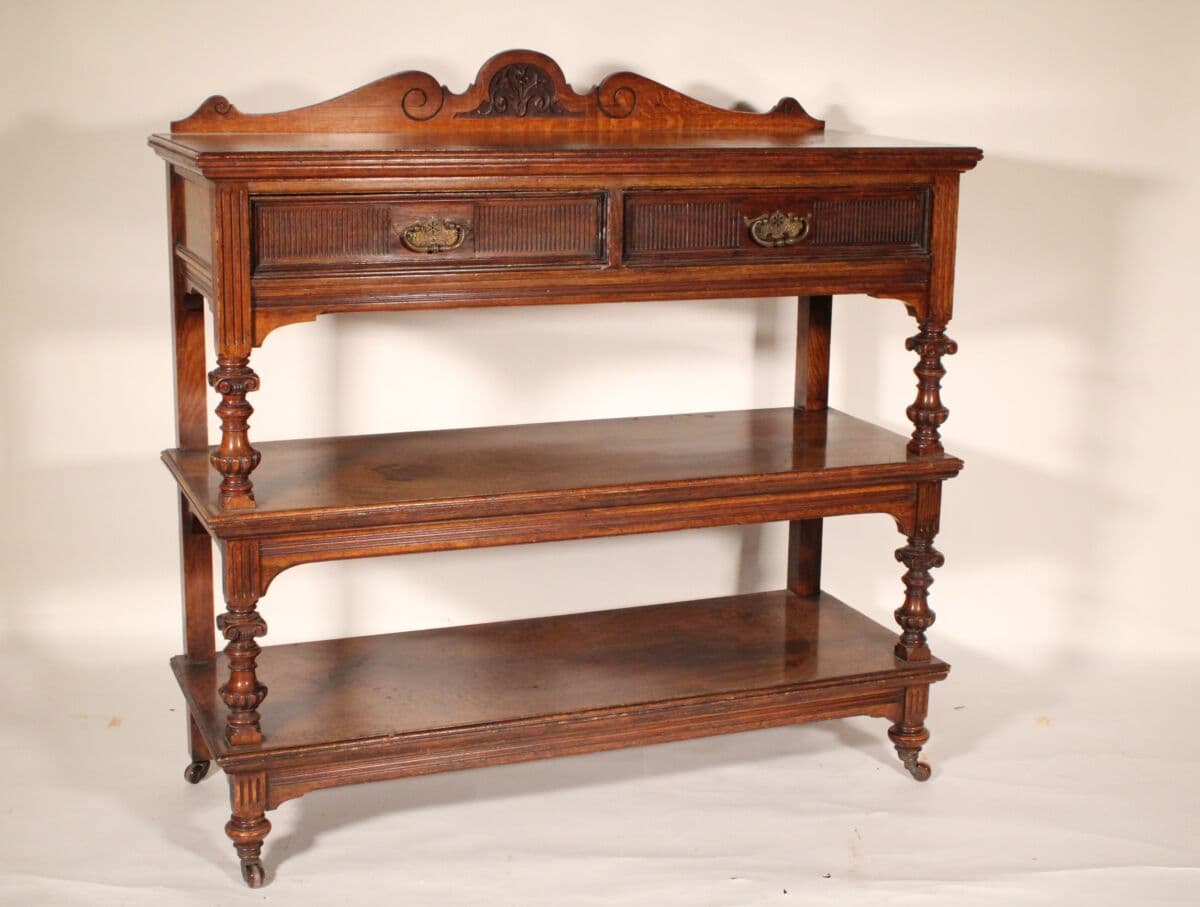 Late 19th Century Oak and Pollard Oak Etagere