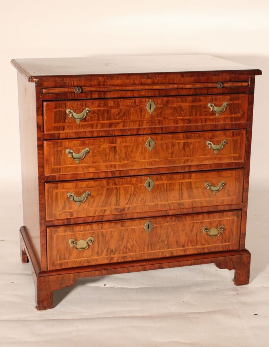 George II Style Burl Walnut Bachelors Chesgt