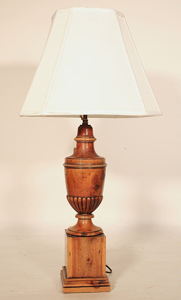 George III Style Yew Wood Lamp