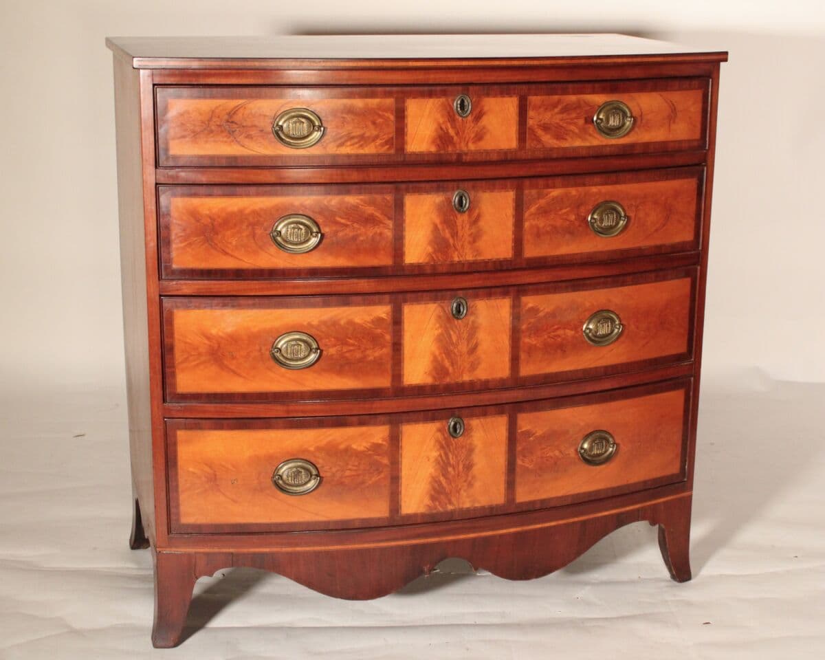 Late 18th Century American Federal Bow Front Chest of Drawers