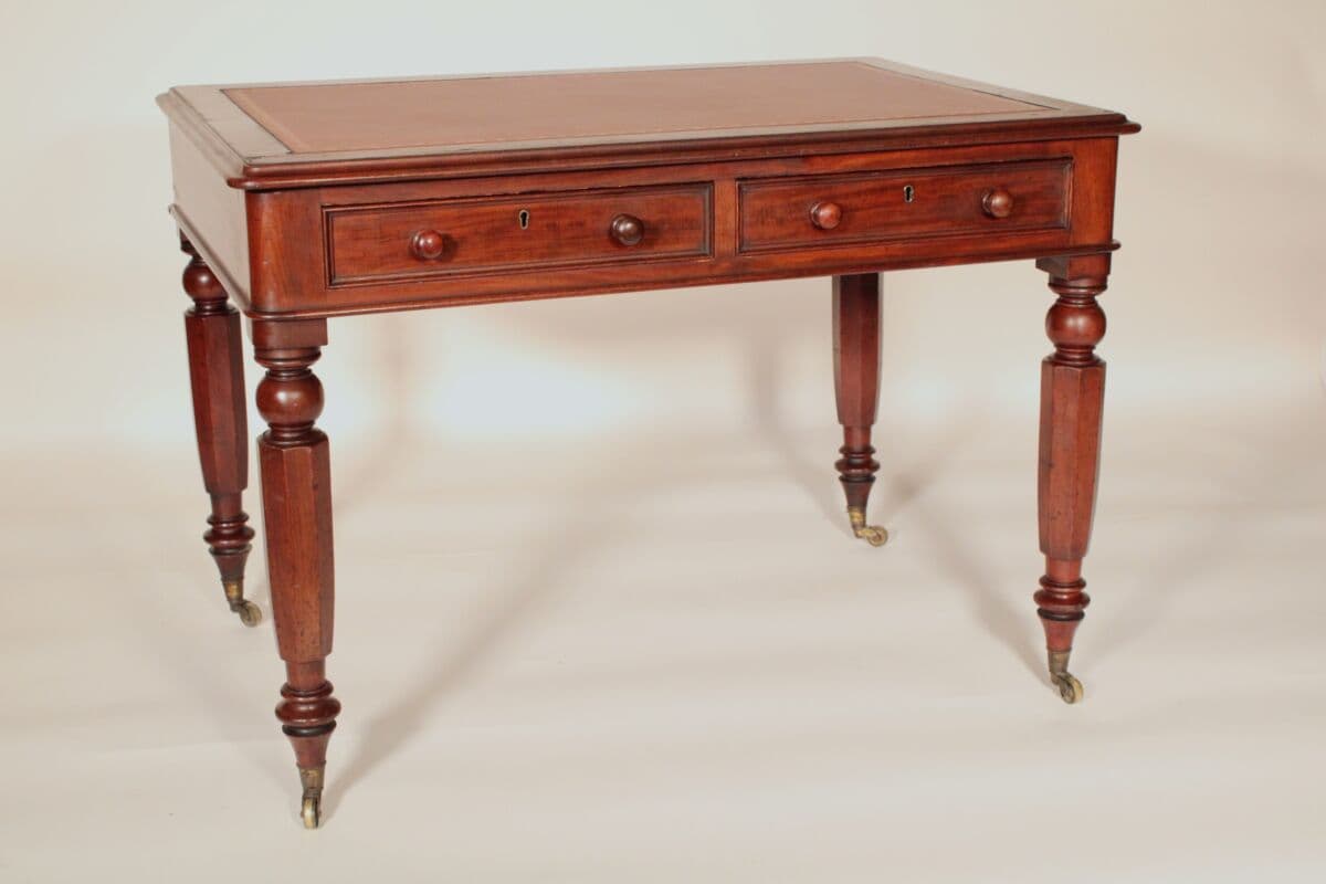 William IV Mahogany Writing Table With a Tooled Leather Top