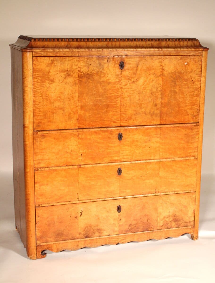 Biedermeier Birch Secretaire Abattant