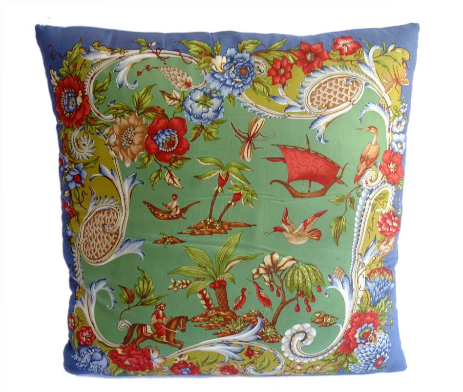 Sold - Ferragamo Scarf Pillow - Rubbish Interiors Inc.