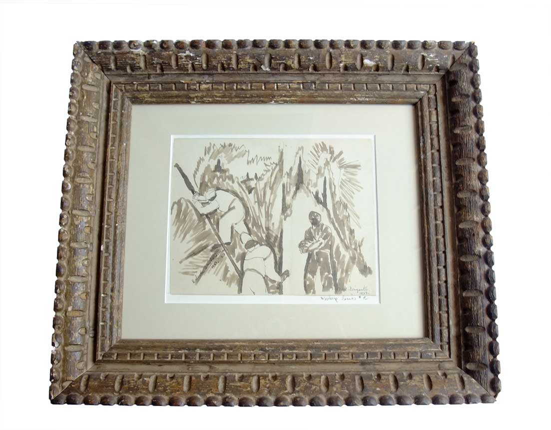 Sold - Abstract Drawing in Wood Frame - Rubbish Interiors Inc.