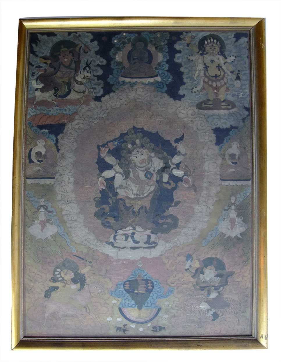 Sold - Asian Painting Of Gods On Silk - Rubbish Interiors Inc.