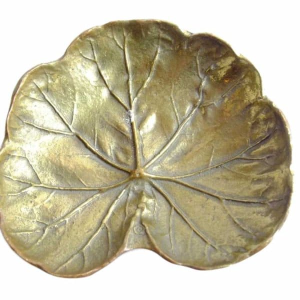 Sold - Brass Geranium Leaf Dish - Rubbish Interiors Inc.