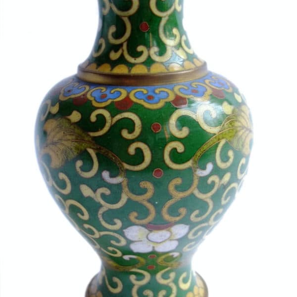 Sold - Small Green Cloisonne Vase - Rubbish Interiors Inc.