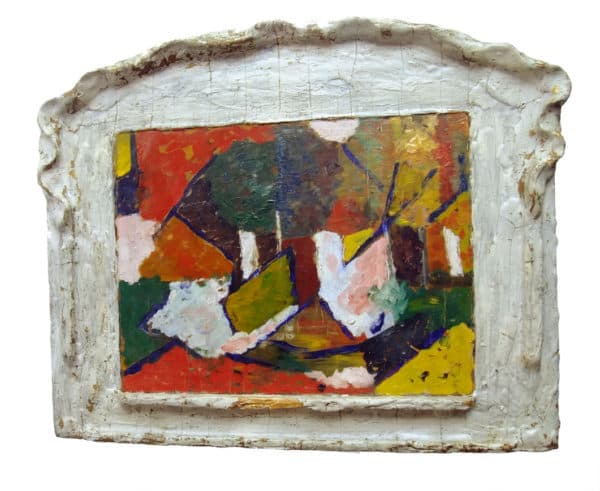 Sold - Abstract Painting On Wood Panel - Rubbish Interiors Inc.