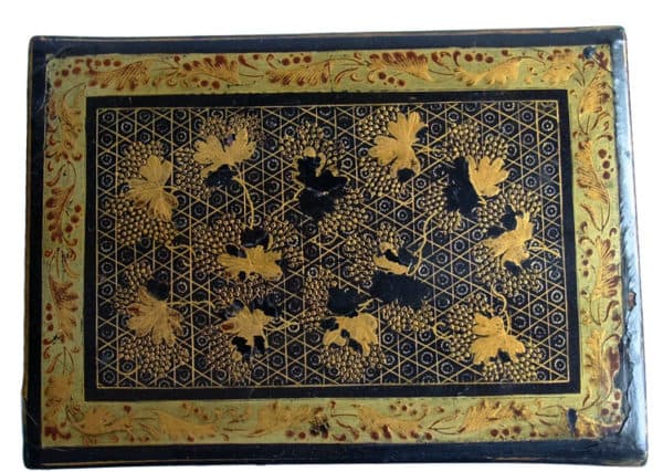 Sold - Black Laquered And Gold Painted Box - Rubbish Interiors Inc.