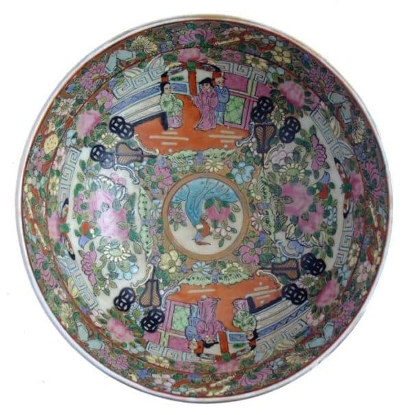Sold - Medium Chinese Rose Medallion Bowl - Rubbish Interiors Inc.