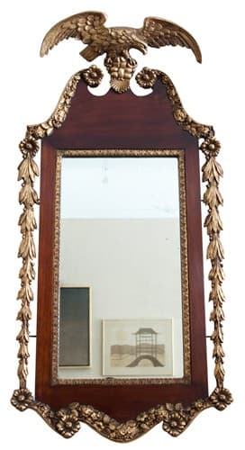 Mirrors - 19th Century Federal Mirror in Mahogany and Gilt Wood - 1268 - Rubbish Interiors Inc.