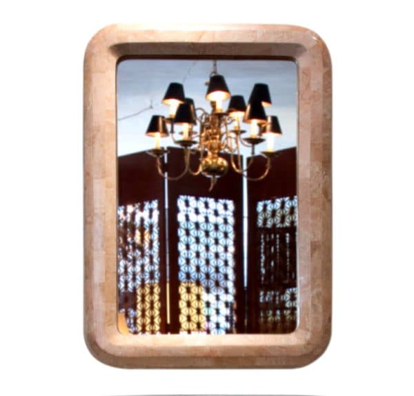 Sold - Pink Tessellated Marble Mirror - Rubbish Interiors Inc.