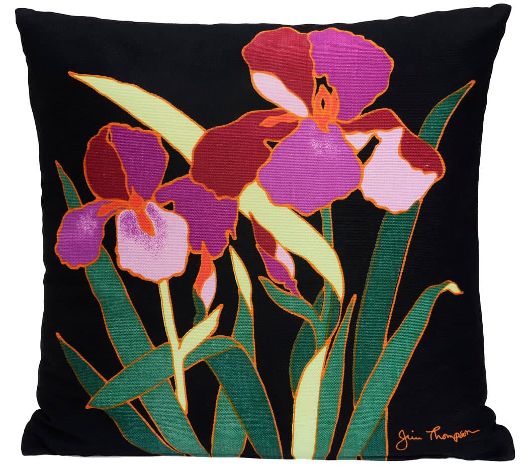 Sold - Vintage Jim Thompson Iris Pillow - Rubbish Interiors Inc.