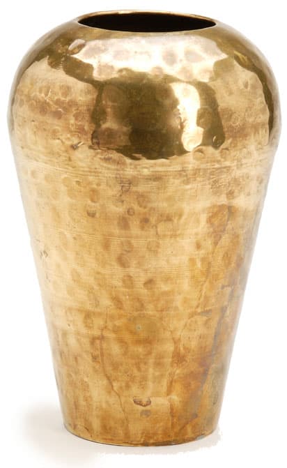 Sold - Hammered Brass Vase - Rubbish Interiors Inc.