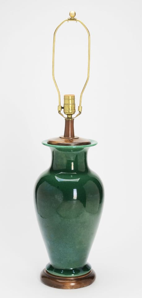 Sold - Emerald Green Ceramic Lamp - Rubbish Interiors Inc.