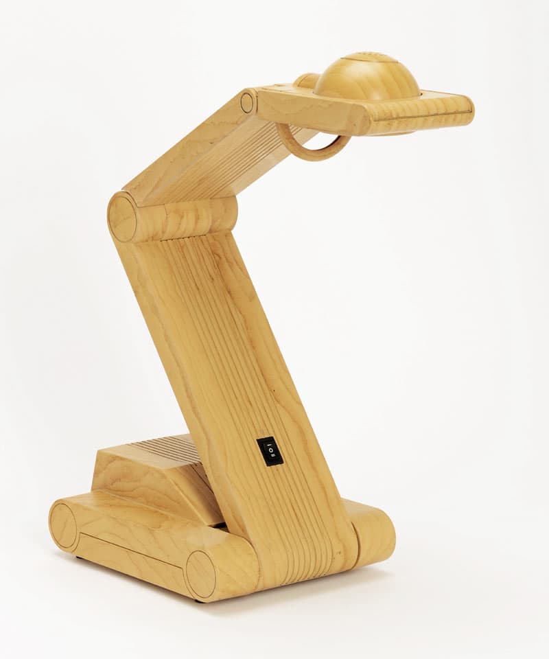 Sold - 1980's Woodgrain Adjustable Desk Lamp - Rubbish Interiors Inc.