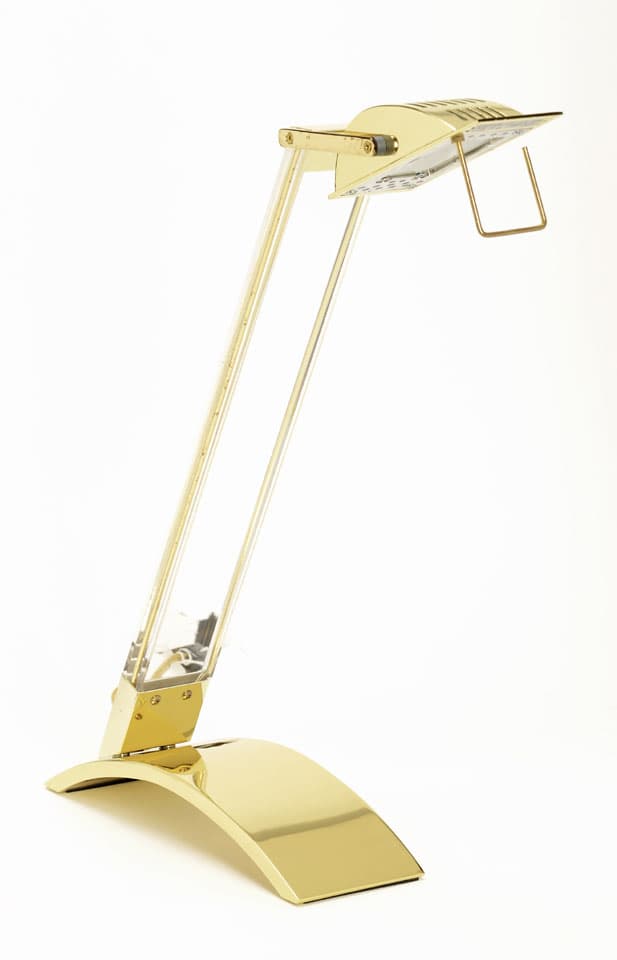 Sold - 1980"s Lucide and Brass Desk Lamp - Rubbish Interiors Inc.