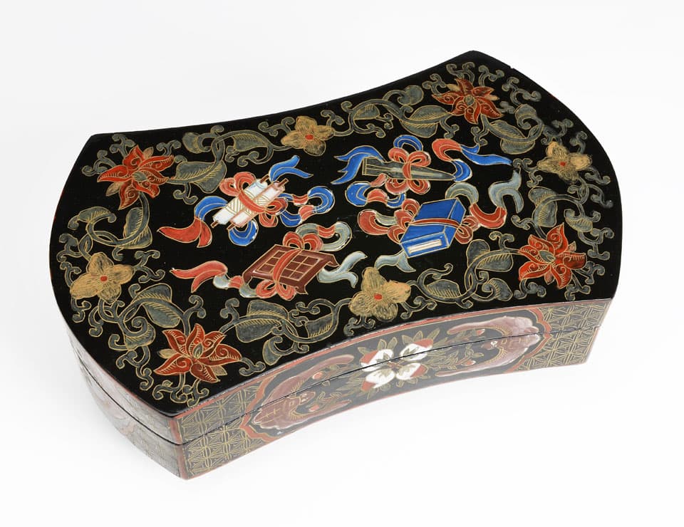 Sold - Antique Lacquered Asian Box - Rubbish Interiors Inc.