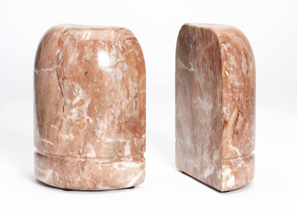 Sold - Bookends Pink Marble - Rubbish Interiors Inc.