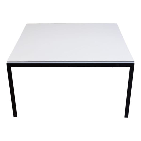 Sold - Knoll Square T-Angle Coffee Table With White Formica Top - Rubbish Interiors Inc.