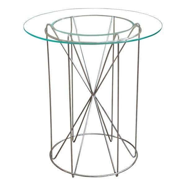 Sold - Modern Chrome Wire Base and Lucite Tray Top Table - Rubbish Interiors Inc.