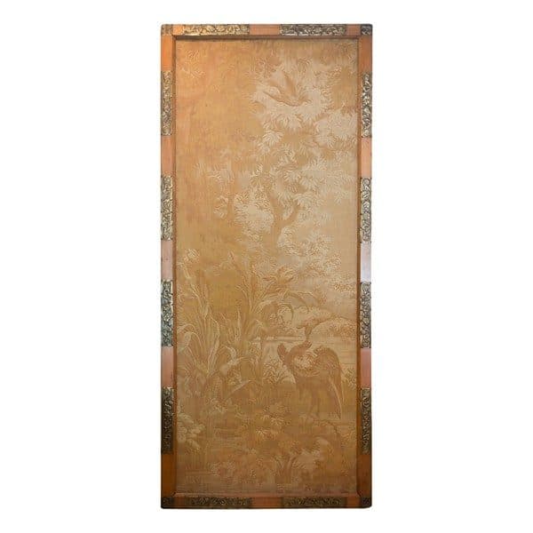 Sold - Framed Tapestry In Original Frame With Brass Applique - Rubbish Interiors Inc.