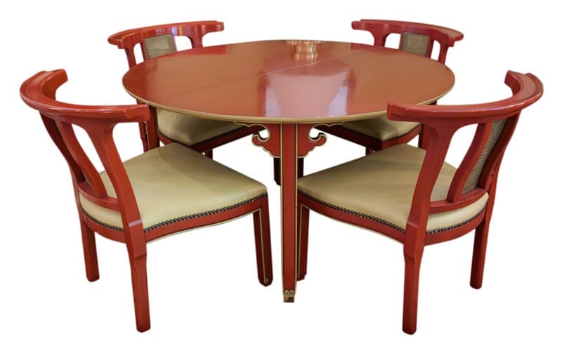 Sold - Orange Asian Modern Game Set - Rubbish Interiors Inc.