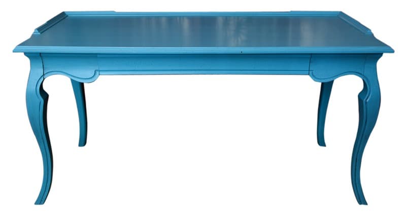 Sold - Turquoise Blue Louis XV Style Desk - Rubbish Interiors Inc.