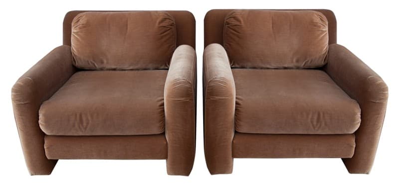 Sold - Pair of 1980's Mohair Chairs - Rubbish Interiors Inc.