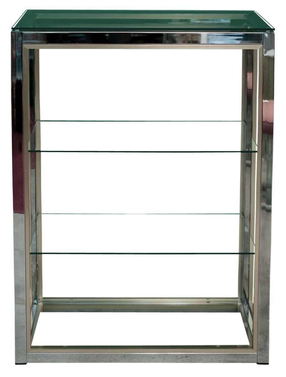 Sold - Chrome Brass and Glass Etagere Mid Century - Rubbish Interiors Inc.