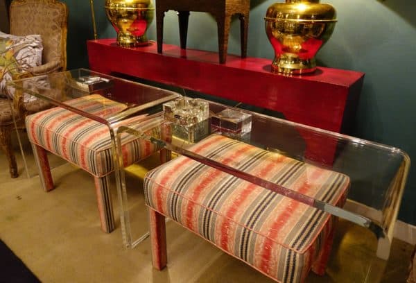 Sold - Lucite Tables, pair, circa 1980's - Rubbish Interiors Inc.