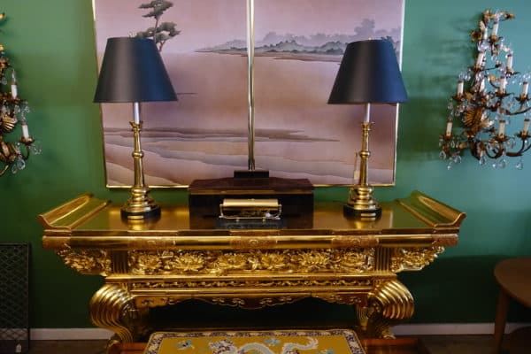 Sold - Japanese Altar Table, Gold Leaf, Vintage - 9232 - Rubbish Interiors Inc.