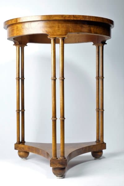 Sold - Three Legged Round Walnut Table (Baker Furniture) - 9749 - Rubbish Interiors Inc.