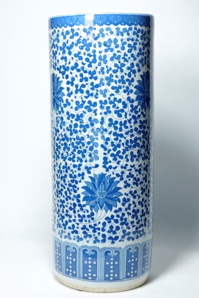 Accessories, Sold - Blue & White Asian Umbrella Holder, Ceramic - Rubbish Interiors Inc.