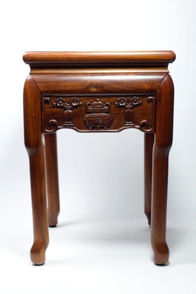 Tables - Square Asian Carved Wood Table - 8750 - Rubbish Interiors Inc.