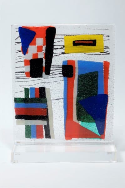 Sold - Abstract Glass Art on Acrylic Base - 9753 - Rubbish Interiors Inc.