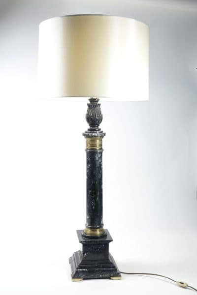 Sold - Marble Lamp with Gold Trim, Marbro - 4945 - Rubbish Interiors Inc.