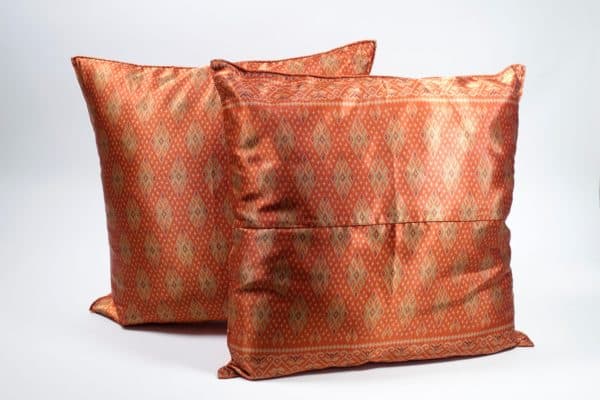 Sold - Red Thai Silk Pillows - Rubbish Interiors Inc.