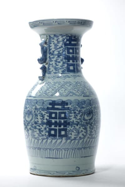 Accessories - Large Antique Blue & White Asian Vase - 9437 - Rubbish Interiors Inc.
