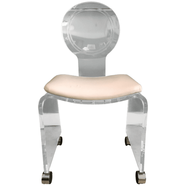 Seating - Lucite Rolling Side Chair, 1970-1989 - 9686 - Rubbish Interiors Inc.