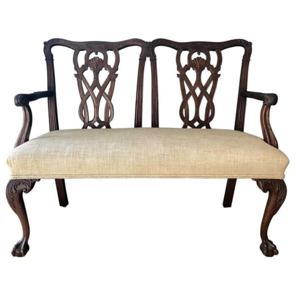 Seating, Sold - George III Style Chippendale Settee - 9943 - Rubbish Interiors Inc.
