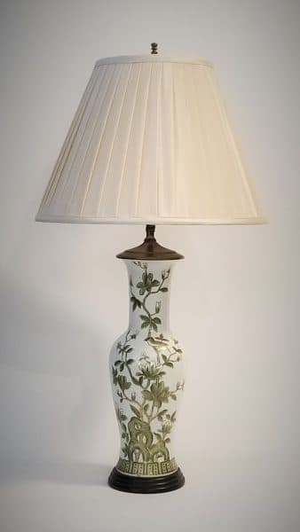 Lighting - Asian Lamp w/ Custom Shade- 9502 - Rubbish Interiors Inc.