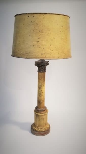 Lighting - 1960's Yellow Lamp w/ Matching Shade- 9572 - Rubbish Interiors Inc.