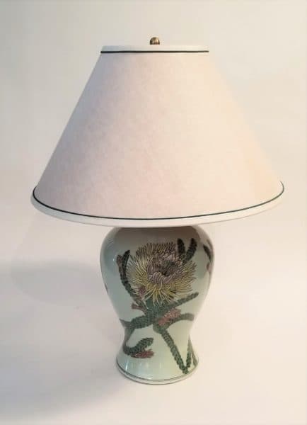 Lighting - Porcelain Lamp with Desert Bloom Motif- 9794 - Rubbish Interiors Inc.