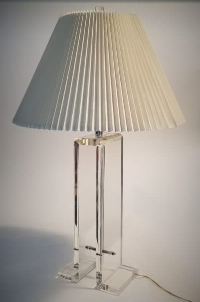 Lighting - Elegant Vintage Lucite Table Lamp, with Shade - Rubbish Interiors Inc.