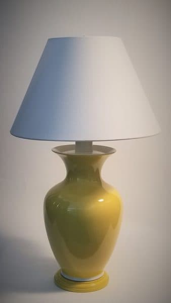 Lighting, Sold - Vintage Yellow Table Lamp w/ Shade - Rubbish Interiors Inc.
