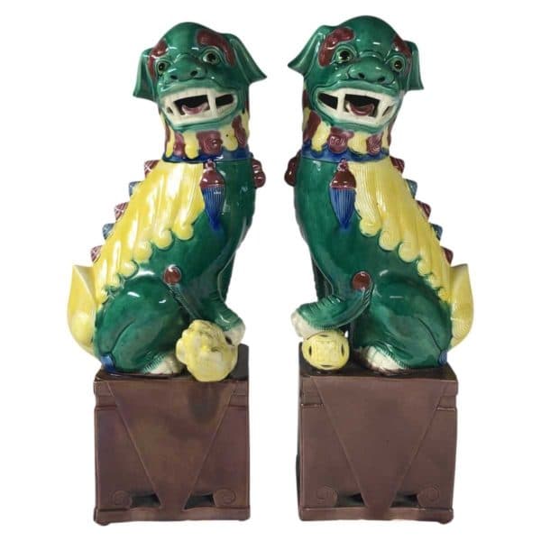 Accessories - Polychrome Foo Dogs - 7021 - Rubbish Interiors Inc.