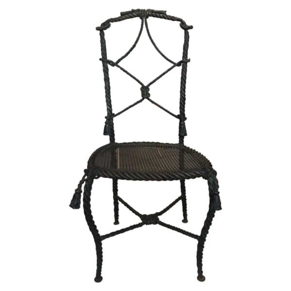 Seating - Rope Pattern Side Chairs, Wrought Iron - Rubbish Interiors Inc.