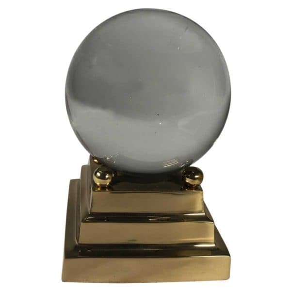 Accessories - Glass Sphere on Brass Stand - Rubbish Interiors Inc.